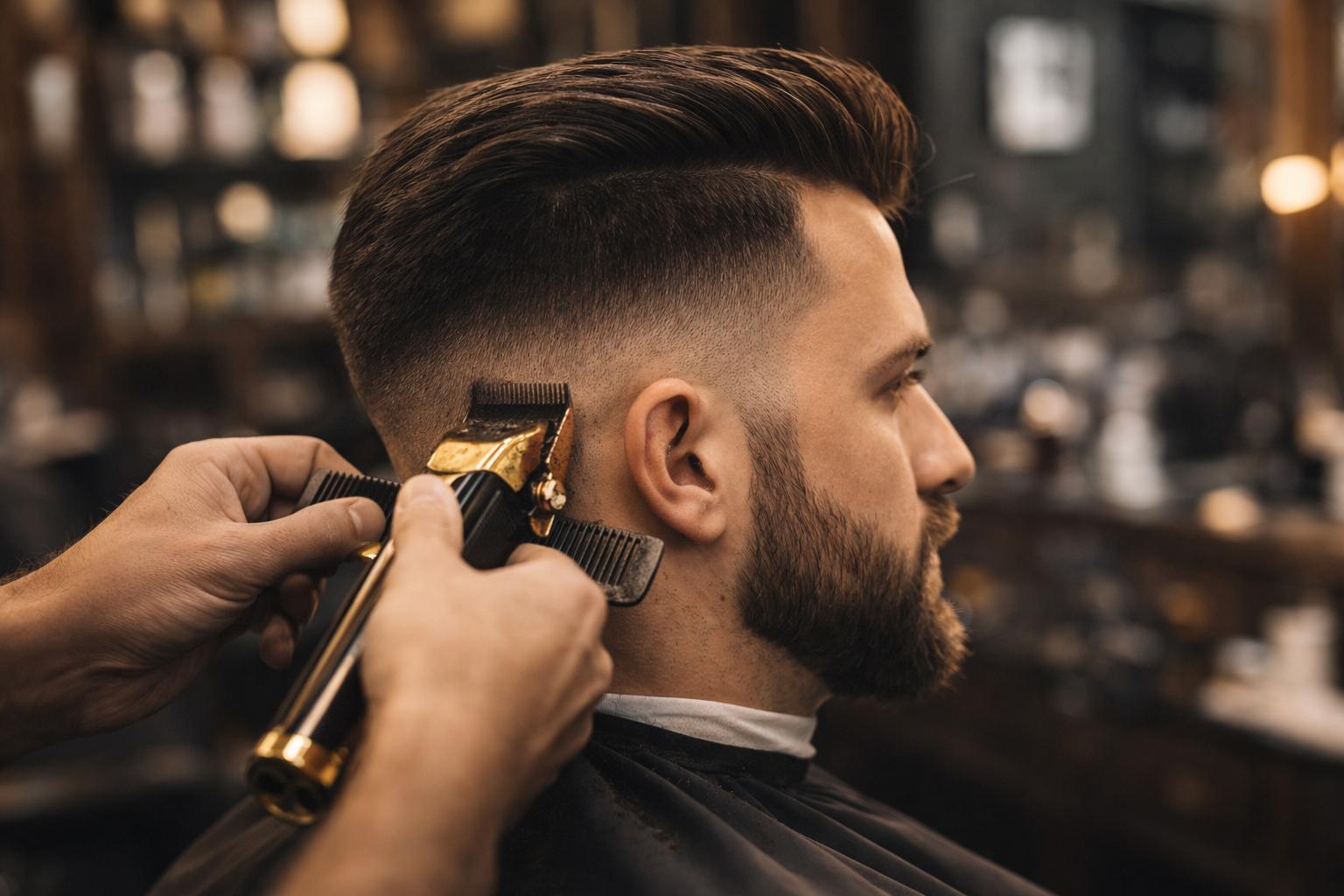 Moderner Herrenhaarschnitt mit sauberem Fade und präziser Kontur